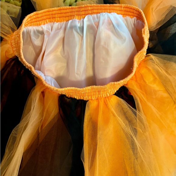 Women's Tutu Tulle Petticoat Ballet Bubble Skirts Short Fluffy, Orange/Black OS - Picture 7 of 11